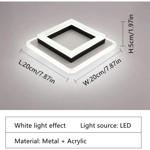 24W Modern Ceiling Lamp, Square LED Ceiling Lights 1