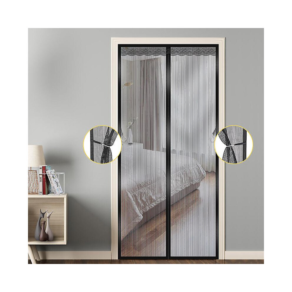 (Beige Stripes, 120X210cm) Magnetic Mosquito Net Door 80X210cm Magnetic Door Curtain Blind Mosquito Net Without Drilling For Indoor/Patio/Sliding Fron 9362098241996