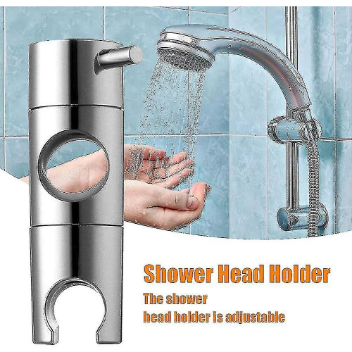 (21mm) Shower Head Holder Middle Insert Type Shower Rod Lifting Seat Bracket Suitable For 18-25 Mm Pipe Diameter Silver Base Support 1