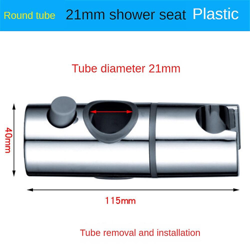 (21mm) Shower Head Holder Middle Insert Type Shower Rod Lifting Seat Bracket Suitable For 18-25 Mm Pipe Diameter Silver Base Support 2