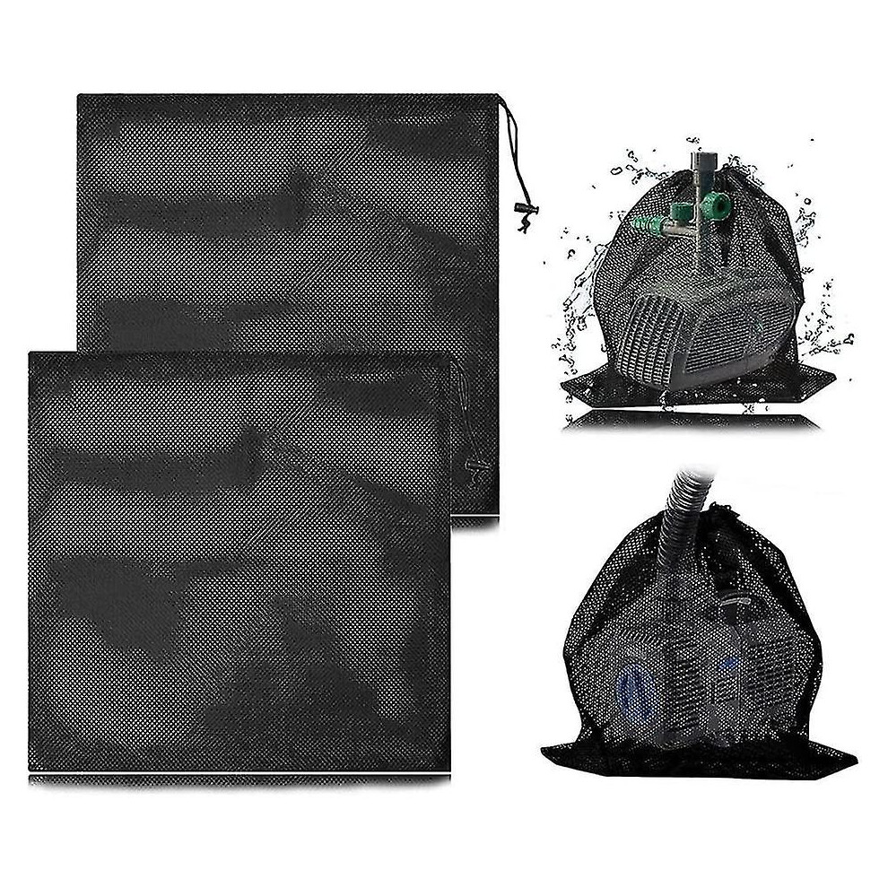 2 Pieces Pump Mesh Bag, Mesh Water Pump Filter Bag, Pump Barrier Bag, Pump Protection Bag, With Draw-mxbc