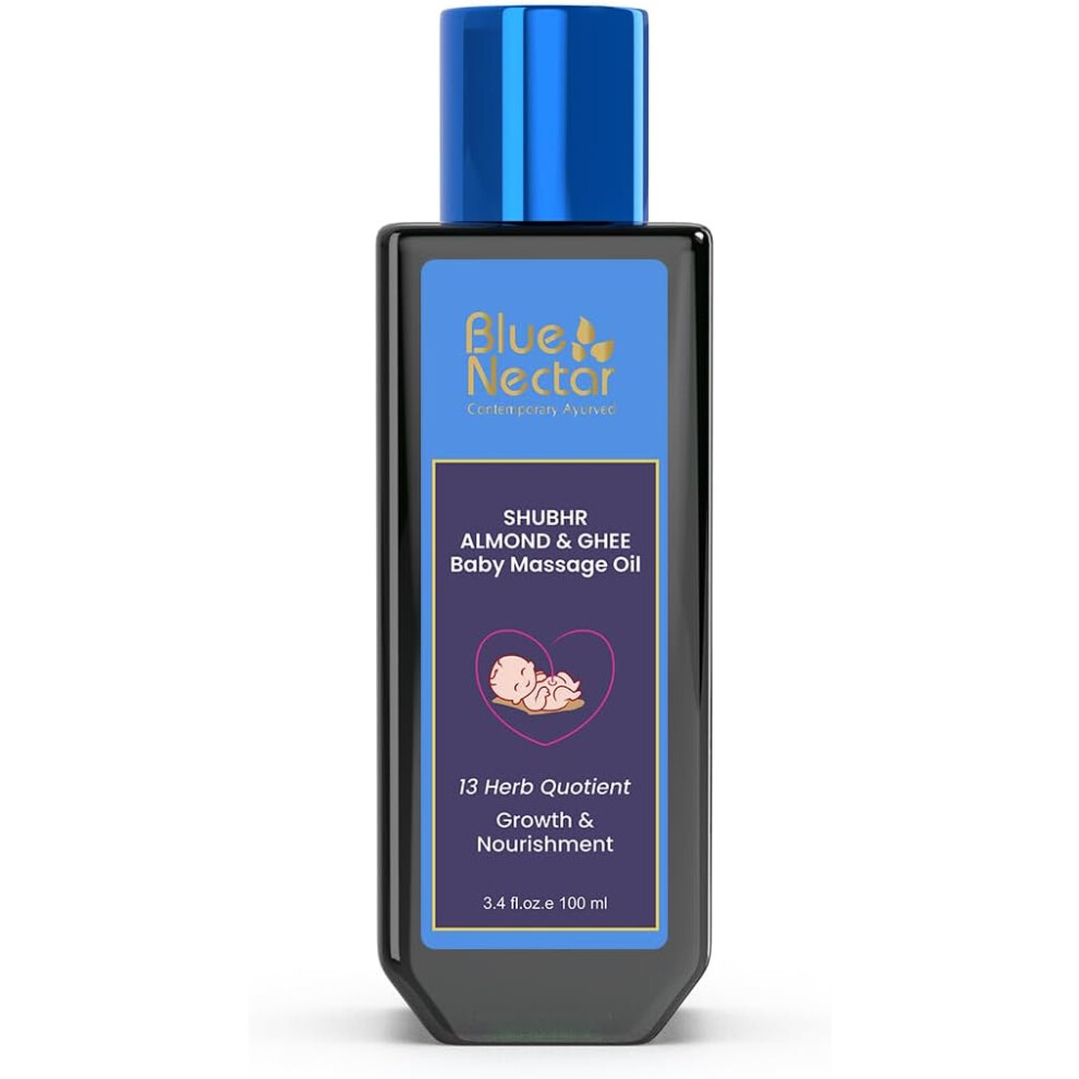 Nectar Shubhr Almond & Ghee Baby Massage Oil 100Ml Blue