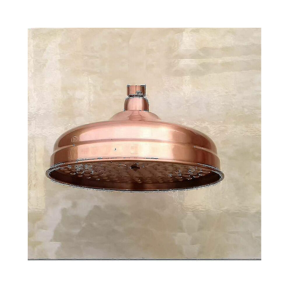 Copper Shower Head, 20Cm (8 Inch) Diameter, High Pressure Fixed Shower Head With Adjustable Angle Shower Head Rain Shower Head - Gold 9362098244393