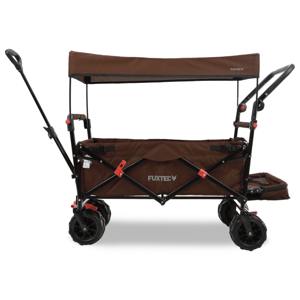 (BROWN) FUXTEC Beach Folding Wagon - Hand Cart CTB800