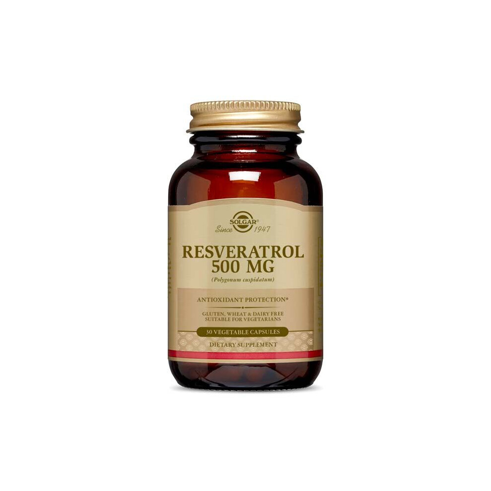 Solgar Resveratrol 500 mg Dietary Supplement 30's Vegetable Capsules Antioxidant Protection