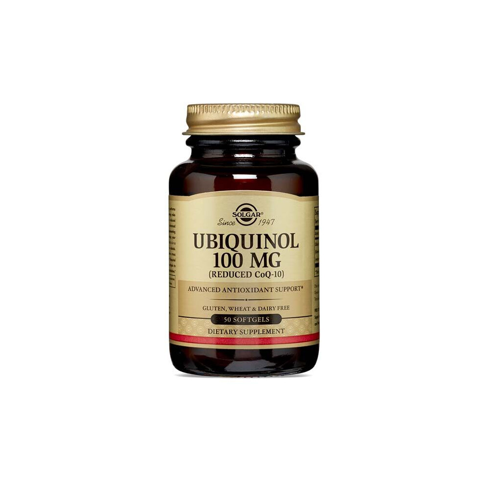 Solgar Ubiquinol 100mg (Reduced CoQ-10) Dietary Supplement 50 Softgels Advanced Antioxidant Support