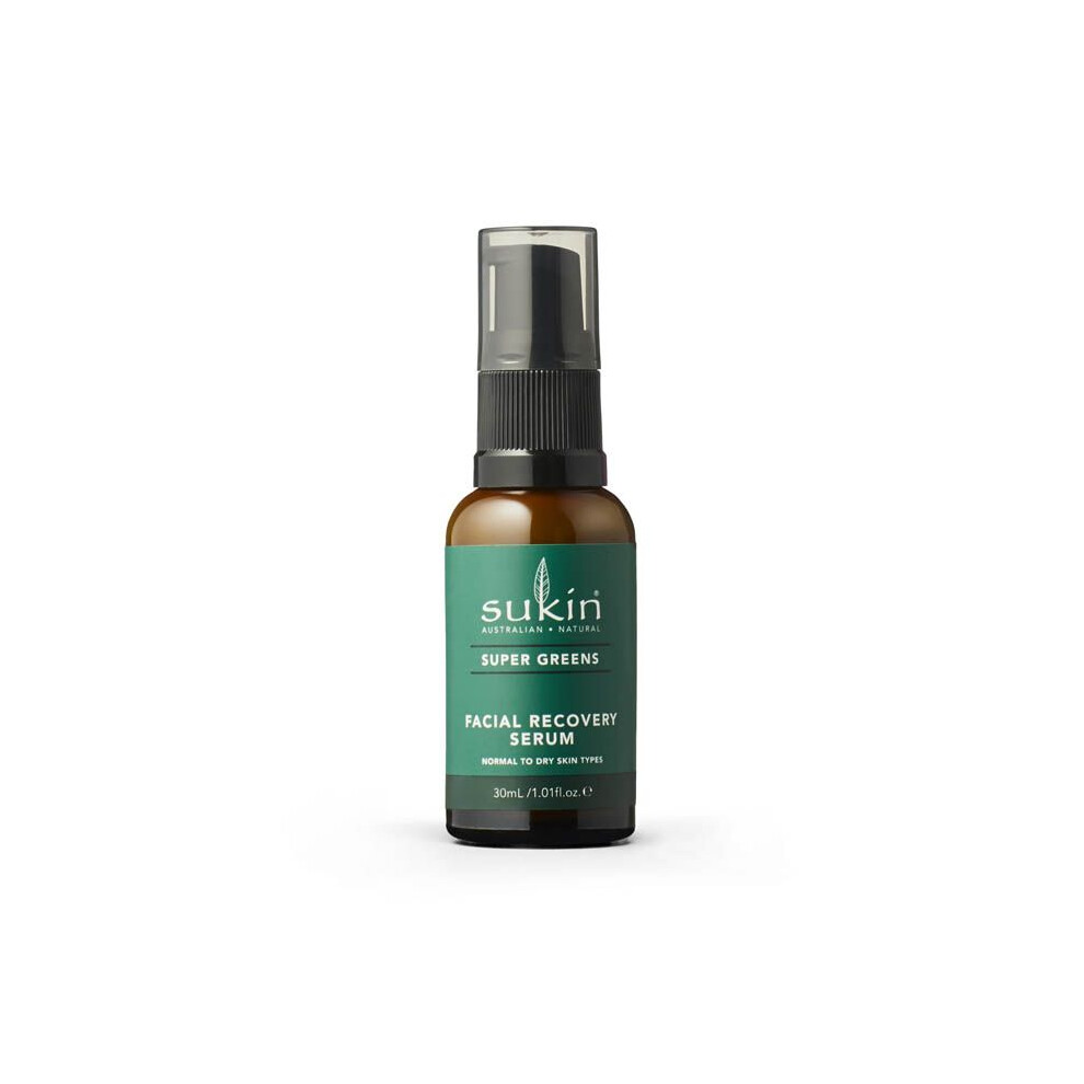 Sukin Super Greens Facial Recovery Serum Antioxidant Hydration & Youthful Looking Skin 30 ml