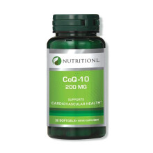 Nutritionl CoQ 10 200Mg Dietary Supplement 30 Softgels Support Cardiovascular Health