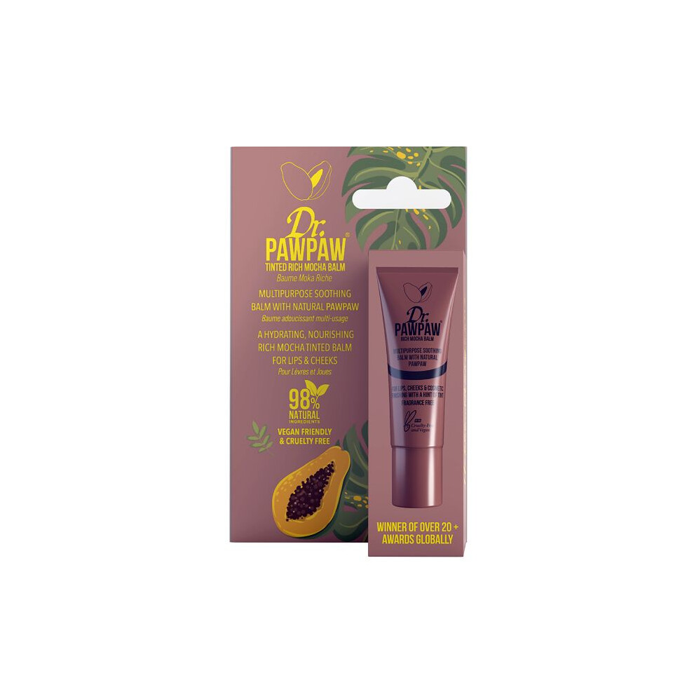 Dr. Pawpaw Tinted Rich Mocha Balm Natural Lip Colour Hydrating & Nourishing 10ml