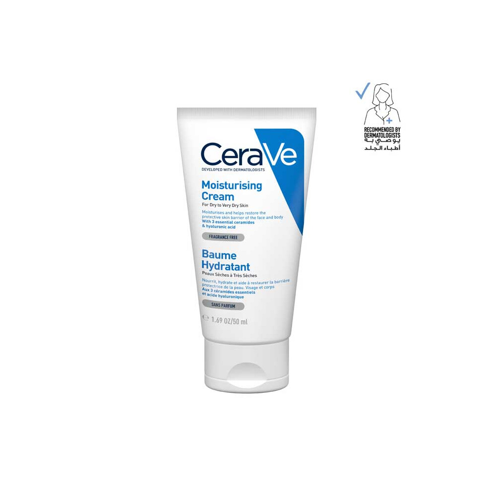 Cerave Moisturising Cream Tube Hyaluronic Acid Moisturizer 48-hour Hydration 50ml