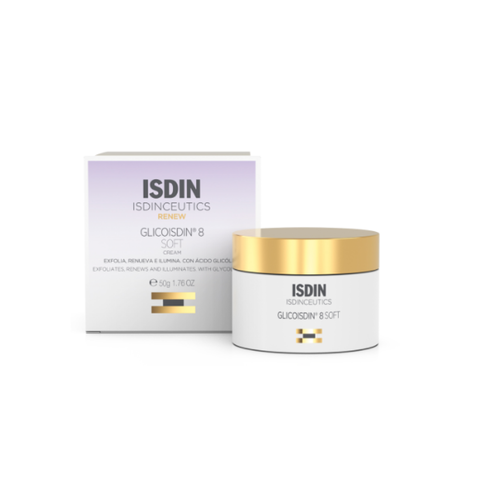 Isdin Cream Ceutics Glicoisdin 8 Soft Face Moisturizer Reduces Wrinkles & Fine Lines 50G