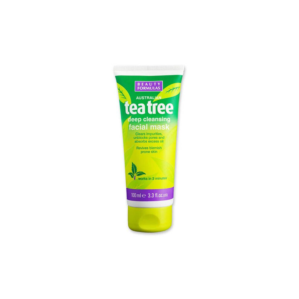 Beauty Formulas Tea Tree Deep Cleansing Face Mask Unblock Pores 100 Ml