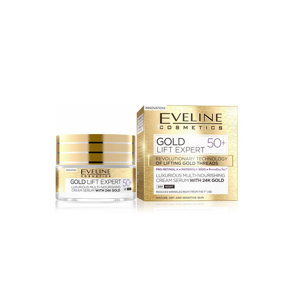 Eveline Cosmetics Gold/Cream Eveline Lift Expert 50+ Day & Night Face-Lifting Moisturizer 50 Ml