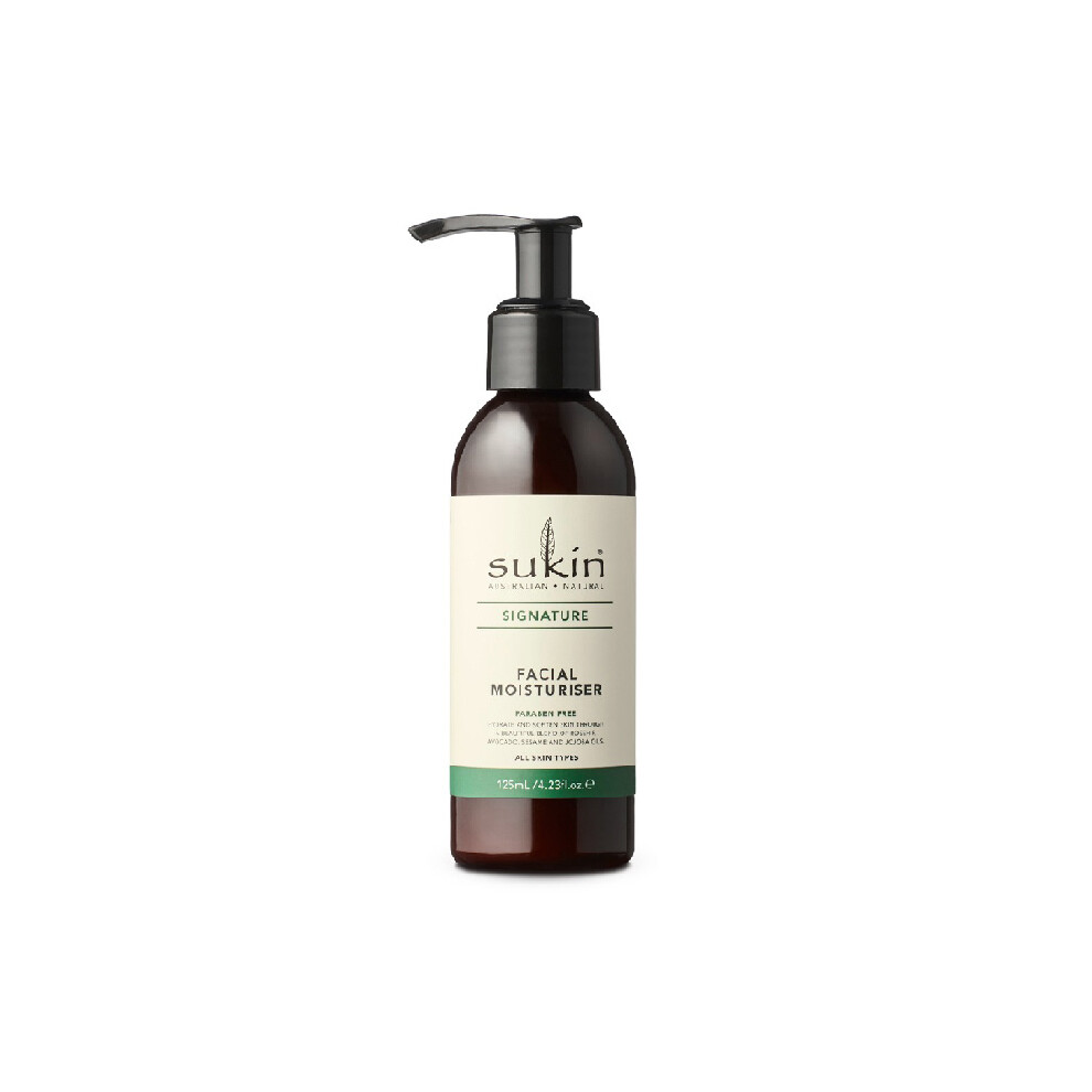 Sukin Facial Moisturizer Pump, Hydrating Face With Wheat Germ & Vitamin E Deeply Nourish 125 Ml Cream