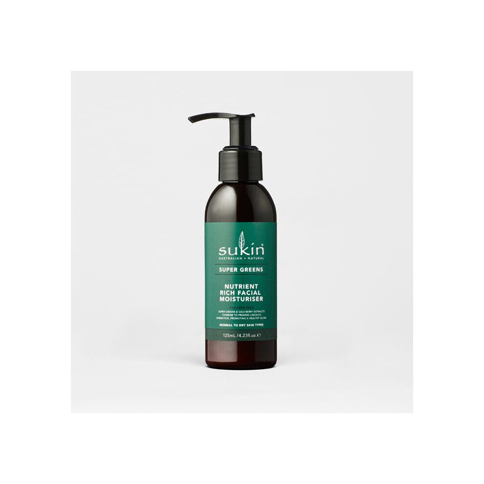 Sukin Super Greens Nutrient Rich Facial Moisturiser Daily Skin Care 125Ml
