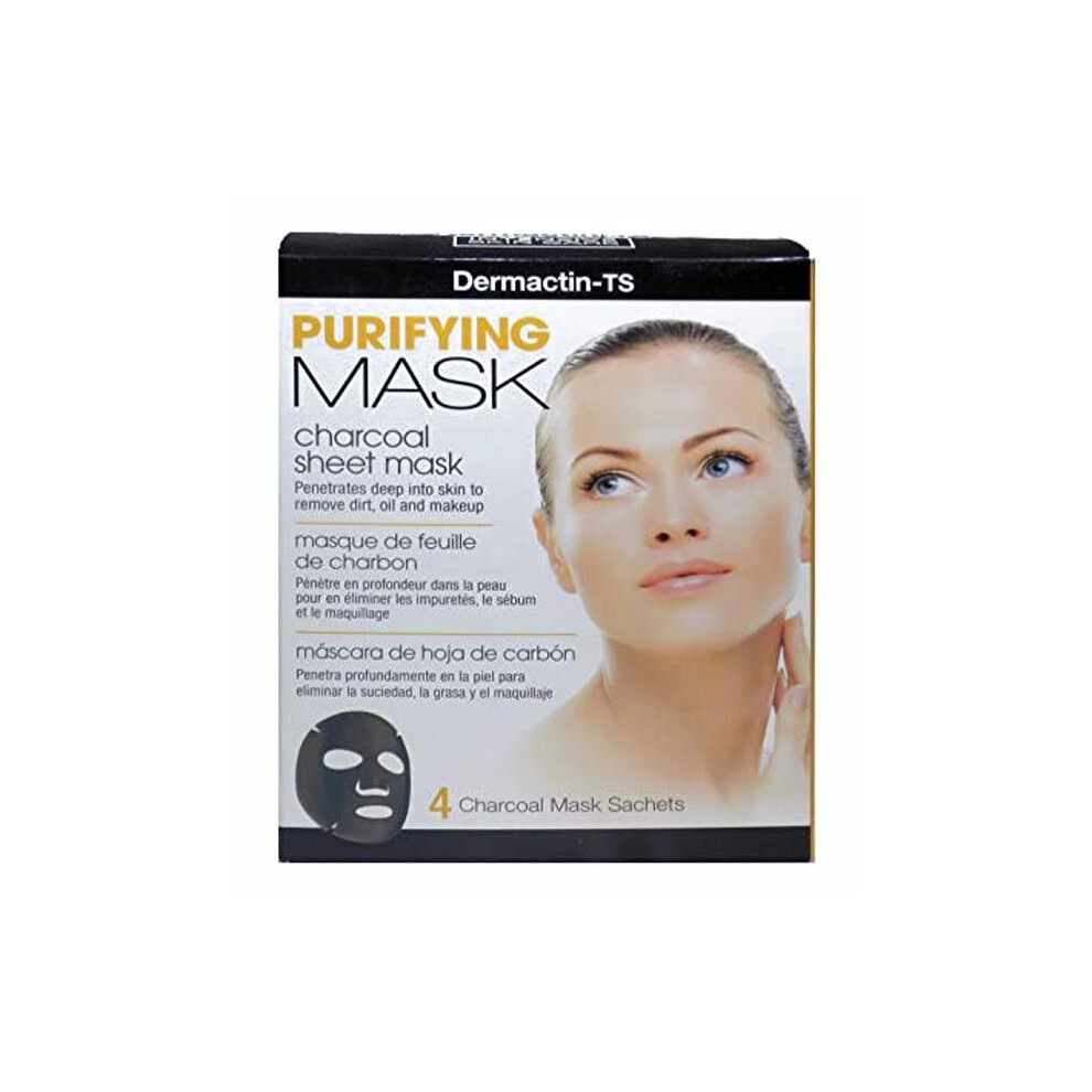 Dermactin -Ts Purifying Charcoal Sheet Mask Removes Excess Sebum 4'S