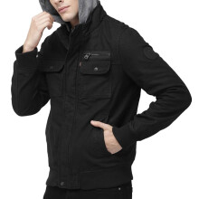 (Black, S) LEVIS Mens Trucker Denim Hooded Jackets