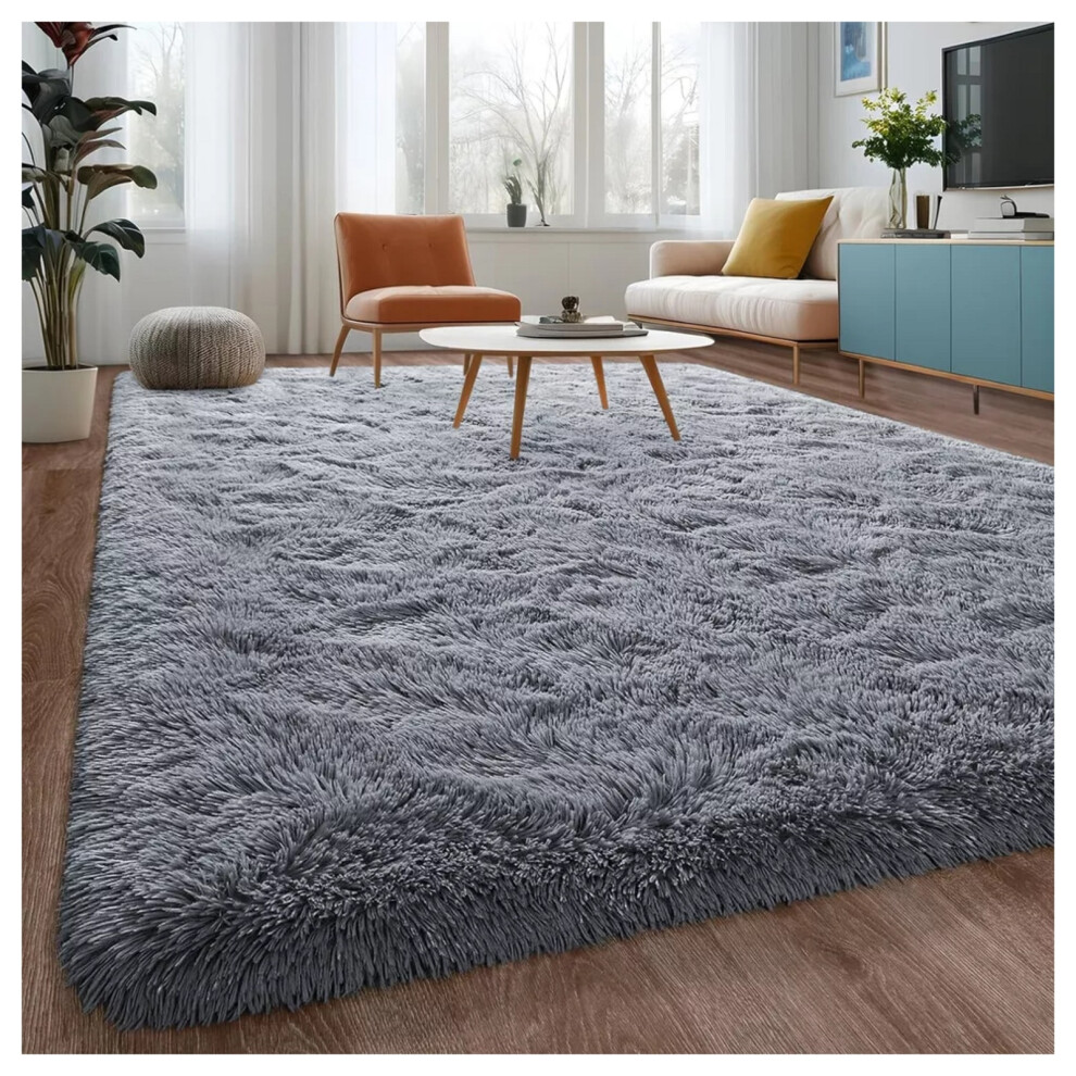 Grey Rugs Non Slip Area Rug Living Room Bedroom Soft Floor Carpet Mat