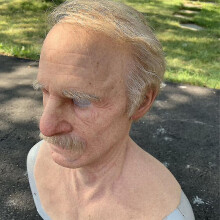 Realistic Latex Old Man Mask - Supersoft, Big-Nose Wrinkled Face Headgear for Masquerade & Halloween Costume