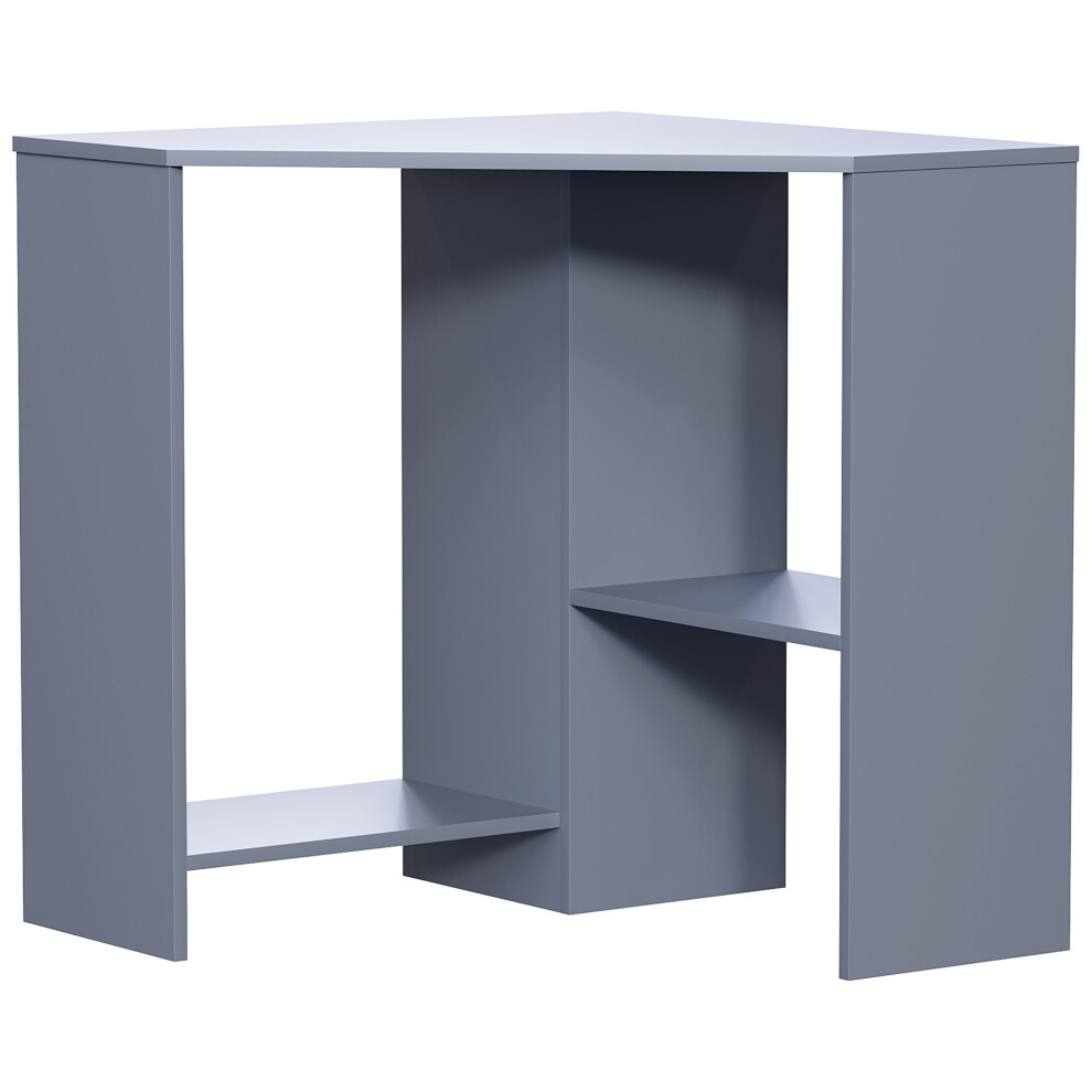 (Grey) Hetton Corner Computer Desk PC Office Study Table