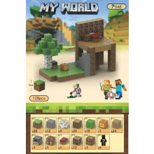 (T049-Blacksmith Shop-192 PCS) Minecraft Magnetic Cubes Block Children's Educational Figure Assembly Game Surrounding Mini Building Block Toys