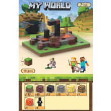 (T055-Broken Hell Gate-190 PCS) Minecraft Magnetic Cubes Block Children's Educational Figure Assembly Game Surrounding Mini Building Block Toys