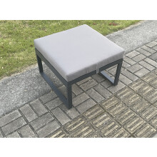 Fimous Aluminium Outdoor Garden Footstool Patio Big Stool for Balcony, Terrace,Swimming Pool Dark Grey