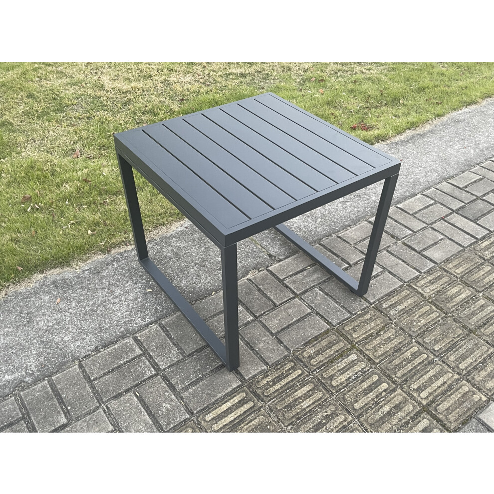 Fimous Aluminium Outdoor Garden Side Table Patio Coffee table Tea Table for Balcony, Terrace,Swimming Pool Dark Grey