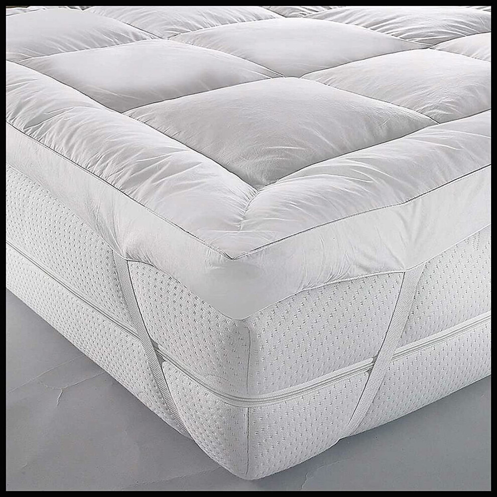 (Super-King) Luxury Mattress Topper Microfiber Extra Deep (Thickness 5CM) Microlite Box Constructed Stitched