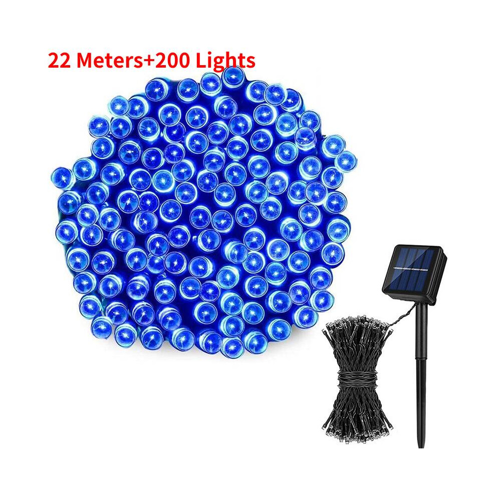 (, 2200Cm/866.14In) Garland Led Christmas Fairy Outdoor Solar Powered String Lights 8 Mode Blue/Light