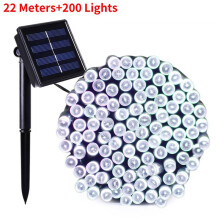 (White, 2200cm/866.14in) Garland Led Christmas Fairy Light Outdoor Solar Powered String Lights 8 Mode