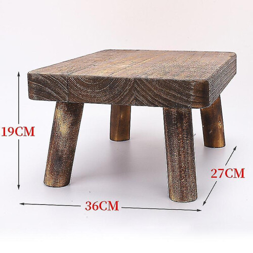 High Beds Wooden Step Stool Solid Wood Small Stool Kitchen Living Room Closet Durable Sturdy Rustic 2