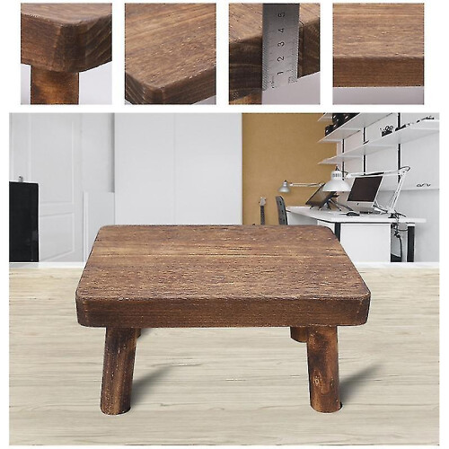 High Beds Wooden Step Stool Solid Wood Small Stool Kitchen Living Room Closet Durable Sturdy Rustic 1