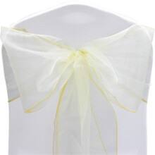 (Ivory, 30PCS) Time to Sparkle 22 X 280cm Organza Chair Sashes Wider Fuller Cover Party Decoration Bow Sashes for Wedding