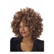 Kalifornie Kostmy Fine Foxy Fro Paruka Standard Brown