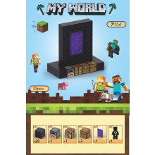 (T034-Portal-32PCS) Minecraft Magnetic Cubes Block Children's Educational Figure Assembly Game Surrounding Mini Building Block Toys