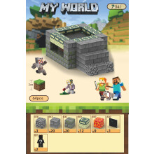 (T041-End of the World Teleport-64 PCS) Minecraft Magnetic Cubes Block Children's Educational Figure Assembly Game Surrounding Mini Building Block Toys
