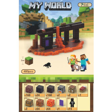 (T035-Hell Portal-480PCS) Minecraft Magnetic Cubes Block Children's Educational Figure Assembly Game Surrounding Mini Building Block Toys