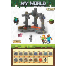(T033-Mine Exploration-128PCS) Minecraft  Magnetic Cubes Block Children's Educational Figure Assembly Game Surrounding Mini Building Block Toys