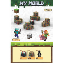 (T046-Enchanting Table-17 PCS) Minecraft Magnetic Cubes Block Children's Educational Figure Assembly Game Surrounding Mini Building Block Toys