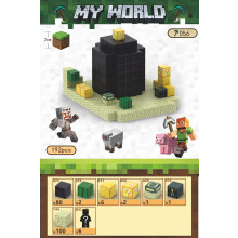 (T056-End Obsidian Pillar-192 PCS) Minecraft Magnetic Cubes Block Children's Educational Figure Assembly Game Surrounding Mini Building Block Toys