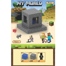 (T053-Water Well-76 PCS) Minecraft Magnetic Cubes Block Children's Educational Figure Assembly Game Surrounding Mini Building Block Toys