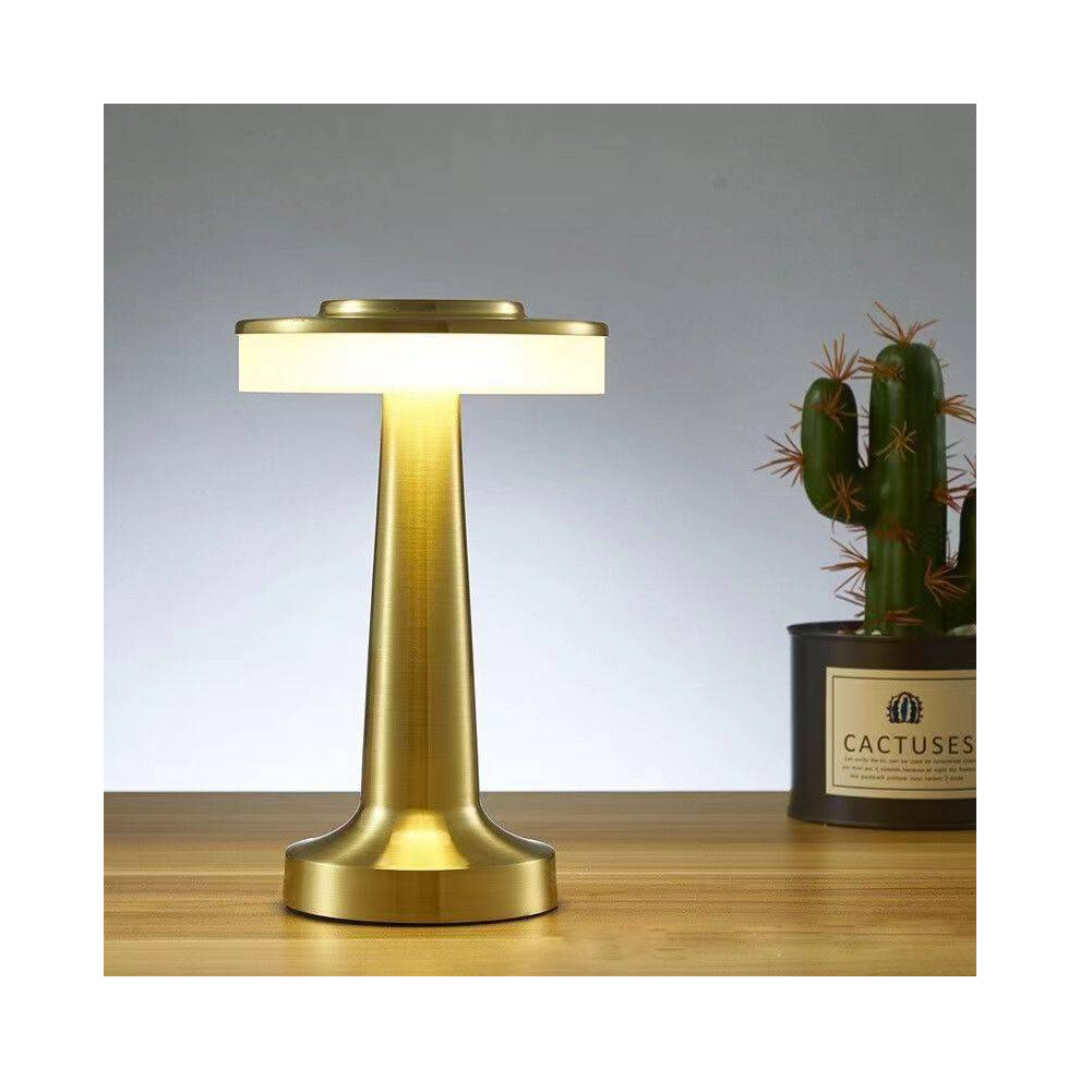 (Gold) Usb Led Charging Retro Bar Table Lights Restaurant Cafe Atmosphere Cordless