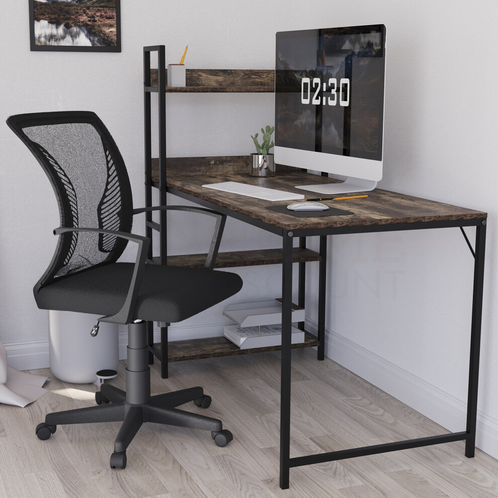 (Black) Airdrie Mesh Office Chair - Home Work Study Desk
