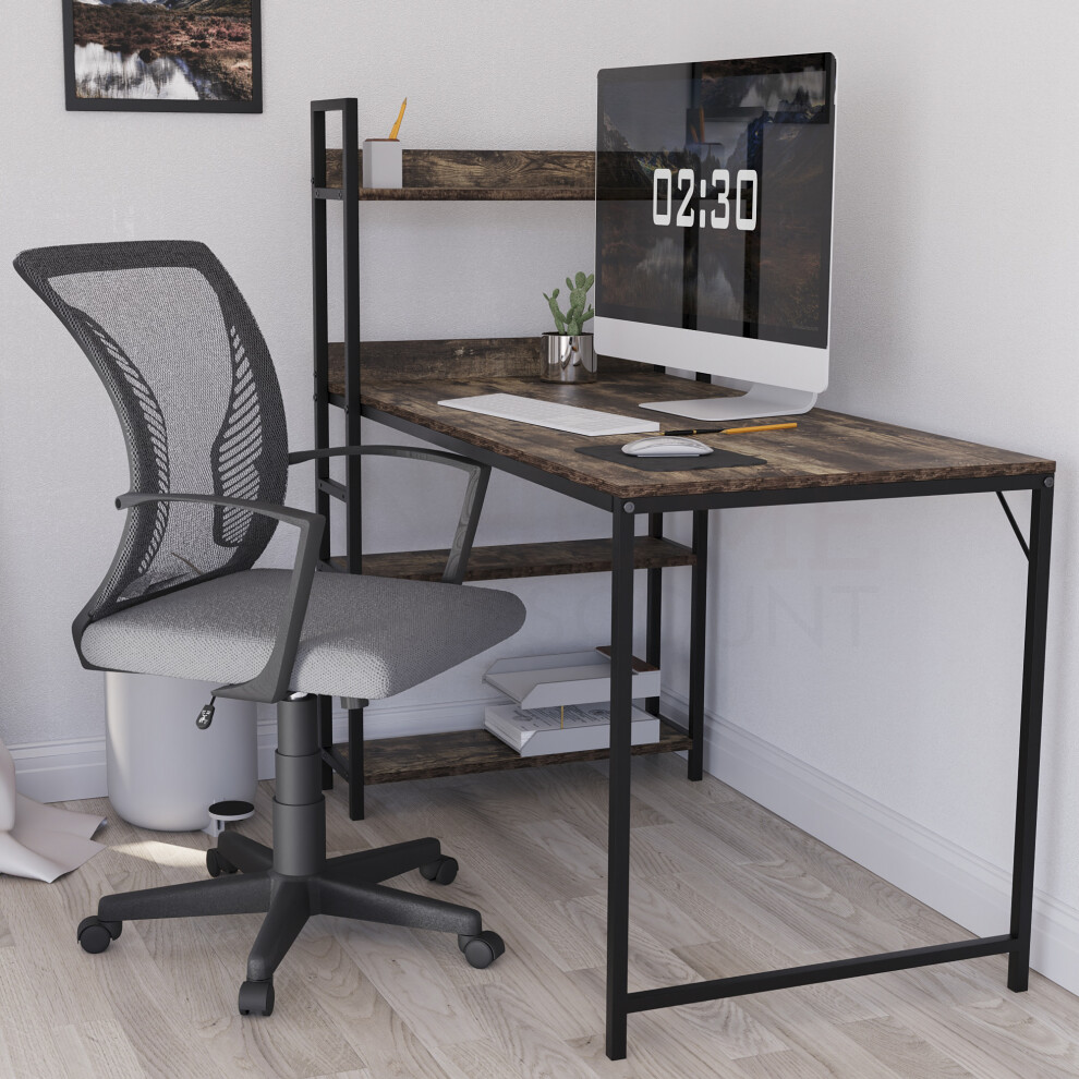 (Grey) Airdrie Mesh Office Chair - Home Work Study Desk