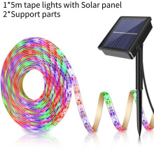 (Colorful 5M) Rgb Solar Powered Led Light Strip Outdoor Garden Tape String Warm Light 35m
