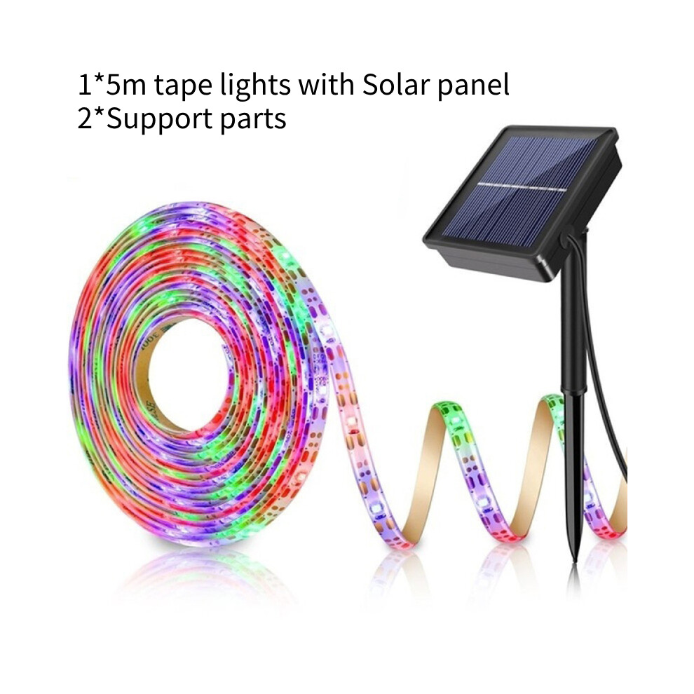 (Colorful 5M) Rgb Solar Powered Led Light Strip Outdoor Garden Tape String Warm Light 35m