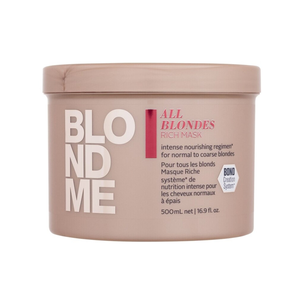Schwarzkopf Professional - Blond Me All Blondes Rich Mask - For Women, 500 ml