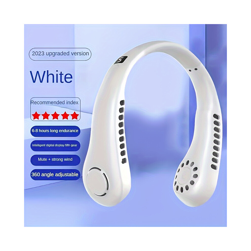 Rechargeable Neck Fan with 5 Speeds-Silent Portable Neck Fan