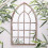 Arched Metal Distressed Frame Gothic Style Garden Wall Mirror 42cms 1